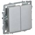 BRITE Выключатель 2-клавишный перекрестный 10А ВС10-2-3-БрА алюминий IEK