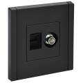 FORTE&PIANO Розетка двойная TV+RJ45 кат.6 FP137 черный IEK