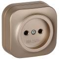 GLORY Розетка 1-местная для открытой установки без заземления без защитных шторок 10А РС20-2-ХШм шам