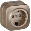 GLORY Розетка 1-местная для открытой установки с заземлением с защитными шторками 16А РСш20-3-ХШм ша
