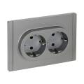 FORTE&PIANO Розетка 2-местная с заземлением с защитными шторками безвинтовое крепление 16А FP523 ста