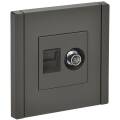 FORTE&PIANO Розетка двойная TV+RJ45 кат.5E FP336 серый IEK