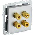 BRITE Аудиорозетка 4-местная РА10-БрА алюминий IEK
