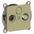 FLITE Розетка 2-местная TV+SAT экранированная проходная РТВс-2-1-2-ФлО оливковый IEK