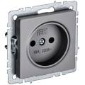 BRITE Розетка 1-местная без заземления без защитных шторок 10А РС10-1-0-БрС сталь IEK