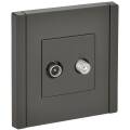 FORTE&PIANO Розетка двойная TV+SAT FP338 серый IEK
