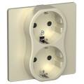 FLITE Розетка 2-местная с заземлением с защитными шторками 16А РСш12-0-К-ФлШ шампань IEK