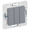 SKANDY Выключатель 3-клавишный 10А SK-V11Gr серый IEK