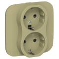 FLITE Розетка 2-местная с заземлением с защитными шторками безвинтовое крепление 16А РСш12-1-А-ФлО о