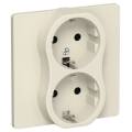 FLITE Розетка 2-местная с заземлением без защитных шторок 16А РС12-0-К-ФлСл сливочный IEK