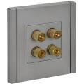 FORTE&PIANO Аудиорозетка 4-местная FP539 сталь IEK