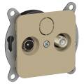 FLITE Розетка 2-местная TV+SAT экранированная проходная РТВс-2-1-2-ФлХ хаки IEK