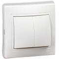 KVARTA Выключатель 2-клавишный 10А IP44 ВС10-2-0-КБ-44 белый GENERICA