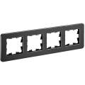 BRITE Рамка 4-местная РУ-4-1-Бр металл черный RE IEK