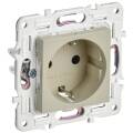 SKANDY Розетка с заземлением с защитными шторками 16А SK-R04B бежевый IEK