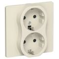 FLITE Розетка 2-местная с заземлением с защитными шторками безвинтовое крепление 16А РСш12-1-К-ФлСл 