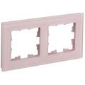 BRITE Рамка 2-местная РУ-2-2-Бр стекло розовый матовый IEK