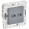 SKANDY Розетка USB A+A 3,1А SK-R15Gr серый IEK
