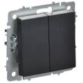 BRITE Выключатель 2-клавишный перекрестный 10А ВС10-2-3-БрЧ черный IEK