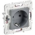 SKANDY Розетка с заземлением с защитными шторками 16А SK-R04Gr серый IEK
