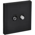 FORTE&PIANO Розетка двойная TV+SAT FP138M металл черный IEK