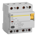 Выключатель дифференциальный ВД1-63S 4Р 63А 100мА, IEK MDV12-4-063-100