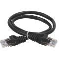 Патч-корд 4 пары, 2хRJ45, 2м, Кат.6, UTP, черный, PVC, ITK PC09-C6U-2M
