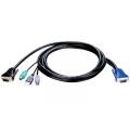 Кабель KVM с разъемами VGA, PS/2 и USB, 1,8м D-Link KVM-401 