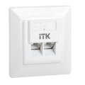 Розетка внутренняя 2 порта RJ45, FTP, кат. 6, ITK CS2-1C06F-2-1