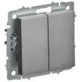 BRITE Выключатель 2-клавишный перекрестный 10А ВС10-2-3-БрС сталь IEK