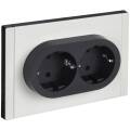 FORTE&PIANO Розетка 2-местная с заземлением с защитными шторками безвинтовое крепление 16А FP223M ме