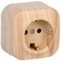 GLORY Розетка 1-местная для открытой установки с заземлением без защитных шторок 16А РС20-3-ХС сосна