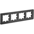 BRITE Рамка 4-местная РУ-4-1-Бр металл черный RE AL IEK
