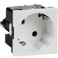 Розетка 45град с заземляющим контактом без защитной шторки и безвинтовым зажимом (2 модуля) белая