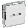 BRITE Розетка USB A+A 5В 3,1А РЮ10-1-БрАБ арктический белый IEK