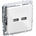 BRITE Розетка USB A+A 5В 3,1А РЮ10-1-БрБ белый IEK