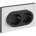 FORTE&PIANO Розетка 2-местная с заземлением без защитных шторок безвинтовое крепление 16А FP224M мет