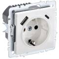 BRITE Розетка 1-местная с заземлением с защитными шторками 16А с USB A+C 18Вт РЮш11-1-БрБ белый IEK