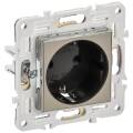 SKANDY Розетка с заземлением с защитными шторками 16А SK-R04N металл никель IEK