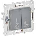 SKANDY Выключатель 2-клавишный с индикацией для отелей 10А SK-V16Gr серый IEK