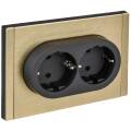 FORTE&PIANO Розетка 2-местная с заземлением с защитными шторками безвинтовое крепление 16А FP623M ме
