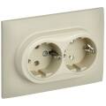 SKANDY Розетка 2-местная с заземлением без защитных шторок 16А в сборе SK-R08B бежевый IEK