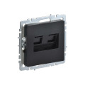Розетка компьютерная двойная, RJ45, кат.5E, черная, IEK BR-K20-1-K02