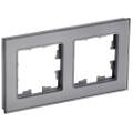 BRITE Рамка 2 -местная РУ-2-2-БрСе стекло серый IEK