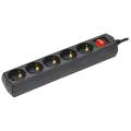Удлинитель У05В 5 мест с заземлением 5м 3х1мм2 10А/250В черный GENERICA