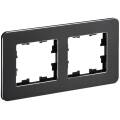 BRITE Рамка 2-местная РУ-2-1-Бр металл черный RE IEK
