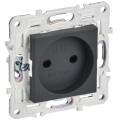 SKANDY Розетка без заземления с защитными шторками 10А SK-R01T титан IEK