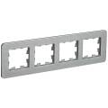 BRITE Рамка 4-местная РУ-4-1-Бр металл алюминий RE AL IEK