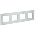 SKANDY Рамка 4-местная SK-F34S металл серебряный IEK