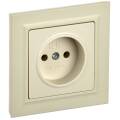 BRITE Розетка 1-местная без заземления без защитных шторок 10А в сборе РСР10-1-0-БрКр бежевый IEK